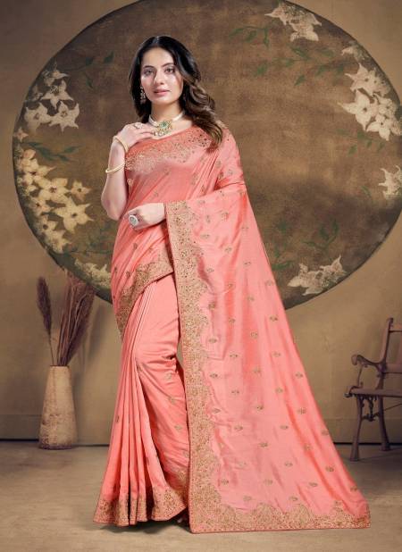 Peach Colour Nirali By Nari Fashion Desginer Jimmy Choo Silk Wear Saree Wholesale Price In Surat 7758