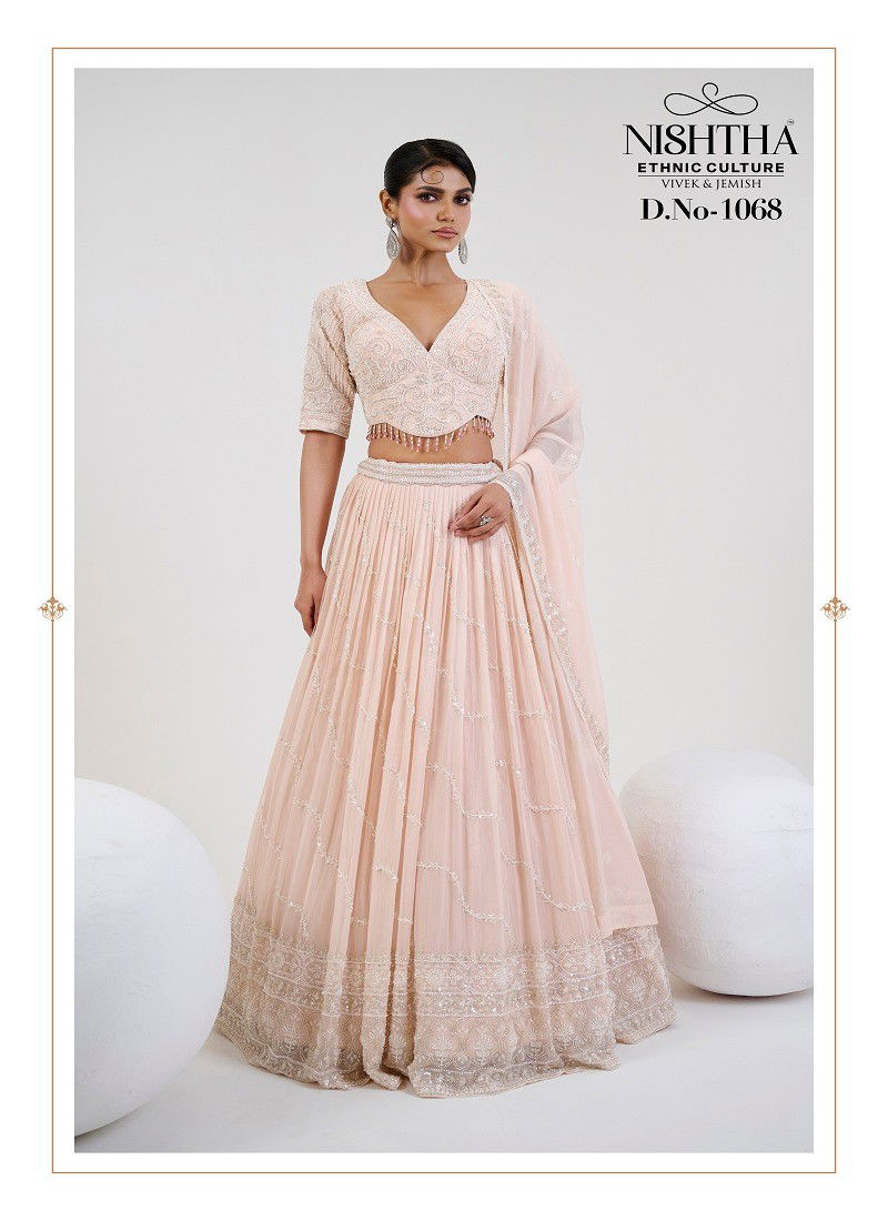 Peach Colour Nishtha Bridal Vol 2 By Nishtha Designer Lehenga Choli Wholesale Online 1068