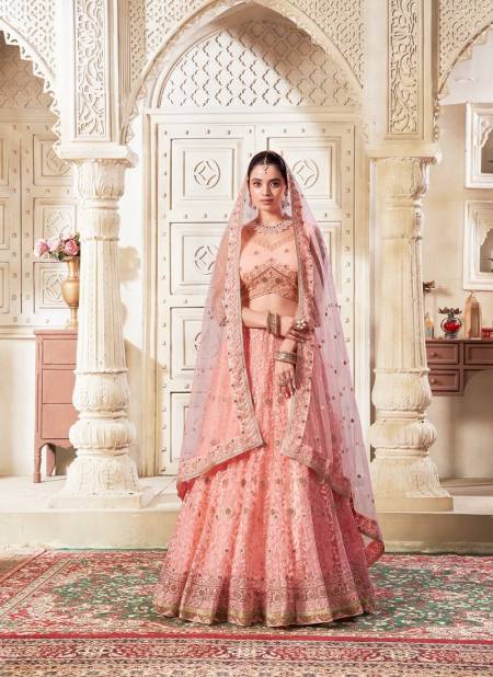 Peach Colour Occasions Vol 9 By Anantesh Bridemaid Wear Lehenga Choli Online Wholesale 5031