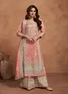 Peach Colour Qurbat By Gulkayra Simar Silk Plazoo Suits Wholesalers In India 7455