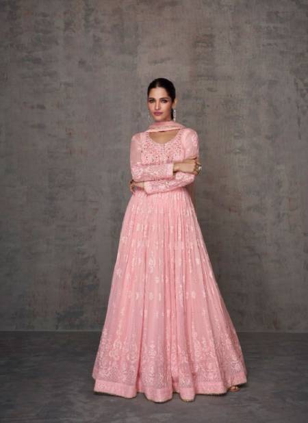 Peach Colour Qurbat By Sayuri Designer Georgette Gown With Dupatta Catalog 5370