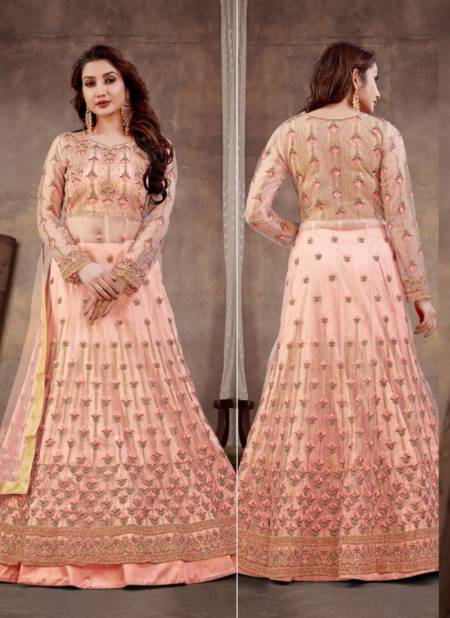Peach Colour Raazi Nirja By Raama Fashions Gown Catalog 10064