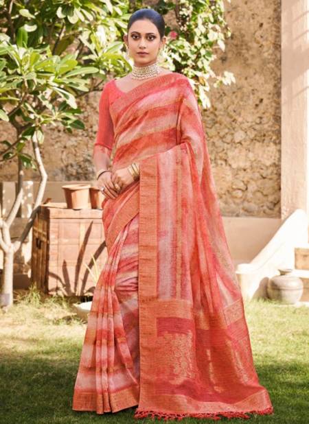 Peach Colour Ragini Mahaveera Wedding Wear Wholesale Silk Sarees 1801