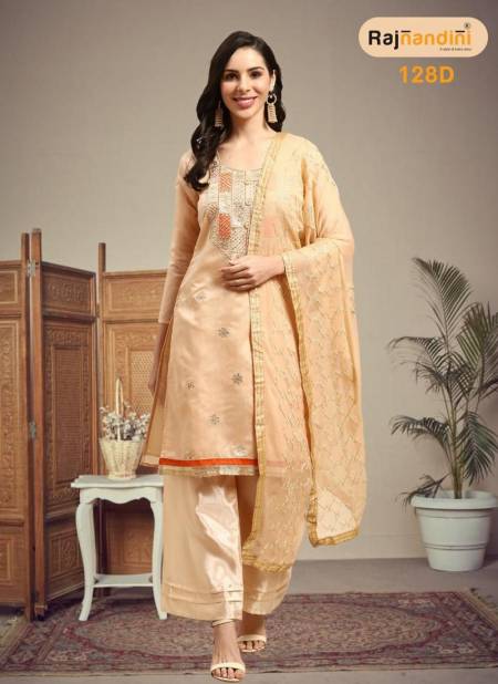 Peach Colour Rajnandini Designer Wholesale Exclusive Dress Material 128 D