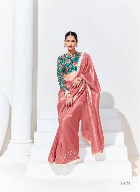 Peach Colour Rangat Vol 25 By Kimora Organza Designer Wedding Wear Saree Suppliers In India S-2139