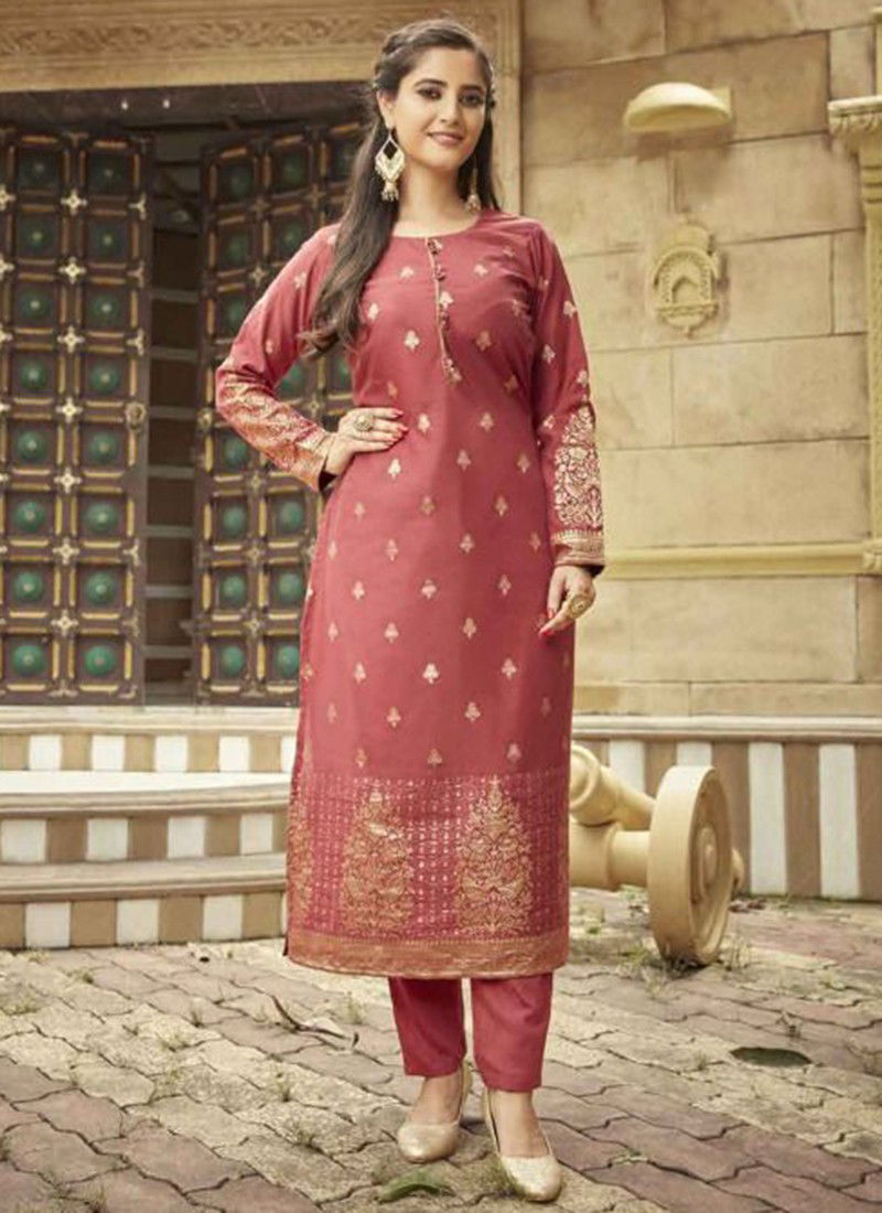 Peach Colour Virasat Ethnic Wear Wholesale Designer Kurtis Catalog 3006