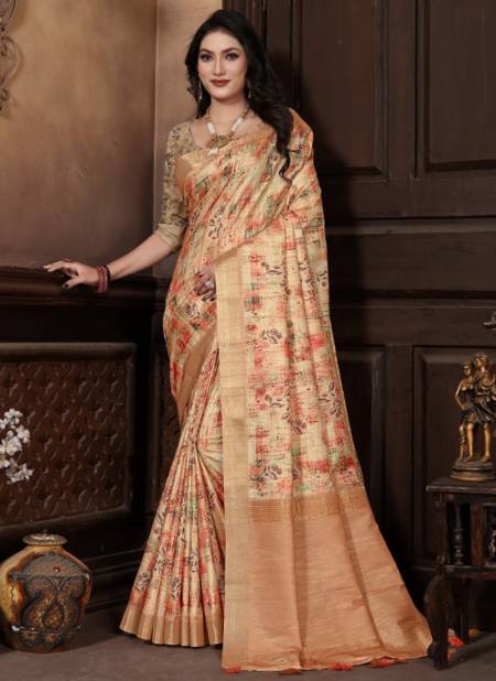 Peach Colour Rutba Digital Exclusive Wear Wholesale Banarasi Silk Sarees 1203