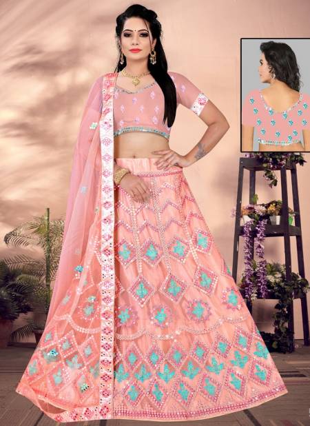 Peach Colour SSD Wedding Wear Wholesale Designer Lehenga Choli Catalog B12371