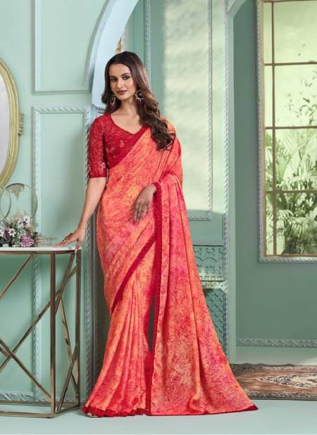Peach Colour Salsa Style 3 By TFH Party Wear Designer Sarees Wholesale Clothing Suppliers In India SLS-7807