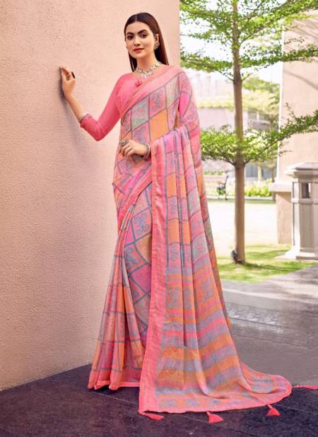 Peach Colour Savya By Ruchi 22801 A To 22806 B Daily Wear Saree Catalog 22804 B