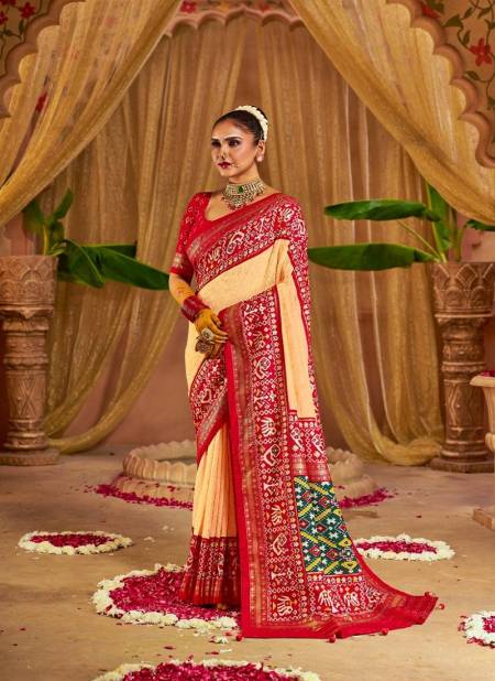 Peach Colour Sukanya By Shubhshree Wedding Saree Catalog 1002