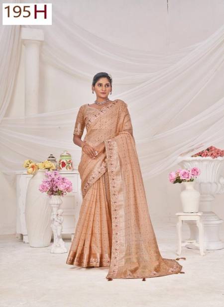 Peach Colour Sumitra 195 A To H Banarasi Jari Silk Designer Bulk Saree Orders In India 195 H