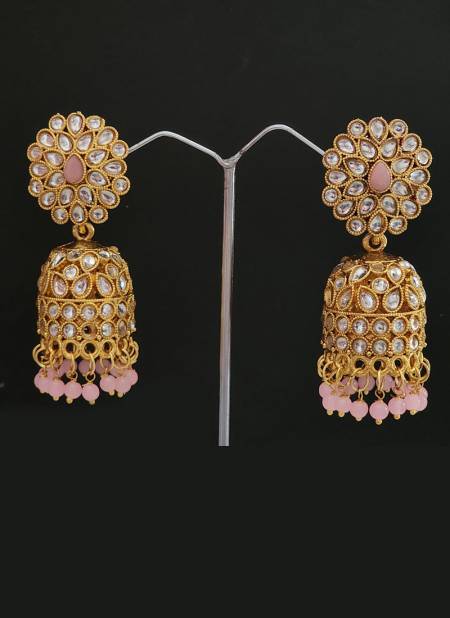 Peach Colour Traditional Wear Designer 150 To 161 Earrings Catalog 150