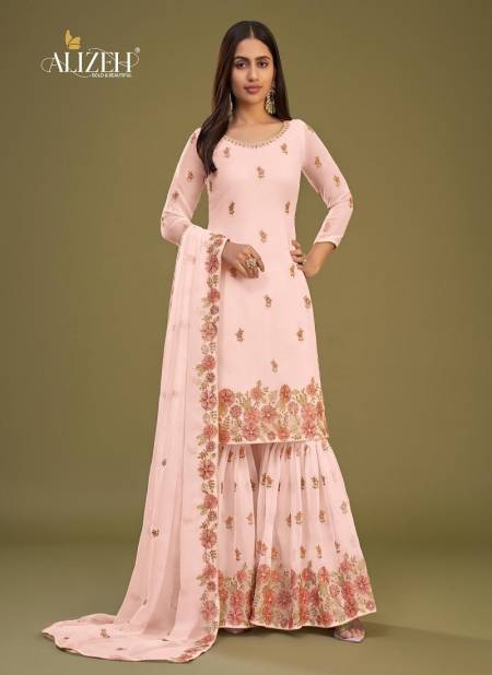 Peach Colour Zaida Vol 11 By Alizeh Designer Occasion Wear Sharara Suit Wholesale Online 2051 B