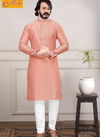 Peach Designer Kurta Pajama 14005