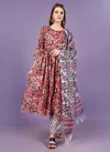 Peach Multi Colour VT VT1001 To VT1010 Designer Kurti With Bottom Dupatta Wholesale Shop In Surat VT1007
