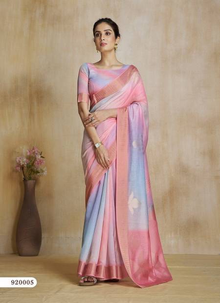 Peach Multi Colour Watermelon Silk By Rajpath Digital Printed Saree Orders In India 920005