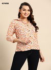Peach Multi Colour kali By Mahotsav Embroidered Rayon Wester Top Wholesale Shop In Surat 47498