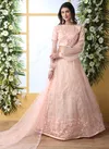 Peach Net Khushbu Designer Wedding and Partywear Embroidery Lehenga Choli 1212