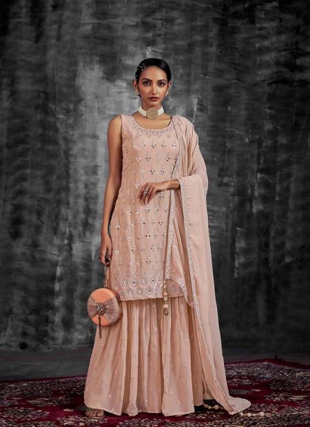 Peach Noorani Saga Vol 6 By Arya Designs Wedding Salwar Suit Catalog 54006