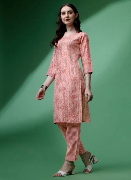 Peach Raisin Magic Rayon Daily Wear Designer Kurti With Bottom Catalog OLSET0009