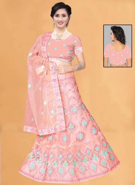 Peach SSD Wedding Wear Wholesale Designer Lehenga Choli Catalog D12371