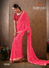 Peach Subhash Georgette Foil Work Saree with Brocade Blouse Designer Rich Look Wedding Wear and Party Wear Saree 10308