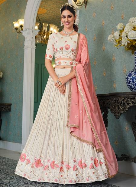 Pearl White Colour Girish Vol 4 Khushboo Wedding Wear Wholesale Designer Lehenga Choli Catalog 174