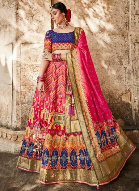 Pink And Blue Colour Vrindavan Vol 31 Wedding Wear Wholesale Designer Lehenga Choli 10206