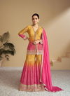 Pink And Mustard Colour Florence By Gulkayra Real Chinon Designer Readymade Suits Orders In India 7484