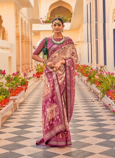 Pink And Peach Colour Aagaman By Rewaa 655 To 663 Printed Saree Catalog 658