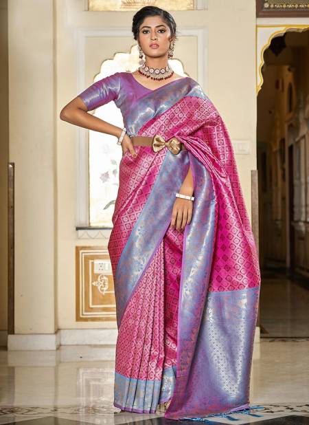 Pink And Purple Colour BK 8729 Ethnic Wear Wholesale Silk Sarees 8010