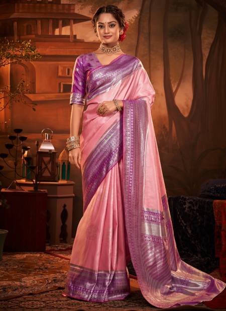 Pink And Purple Colour Rivaa Silk Festive Wear Wholesale Silk Sarees 79002