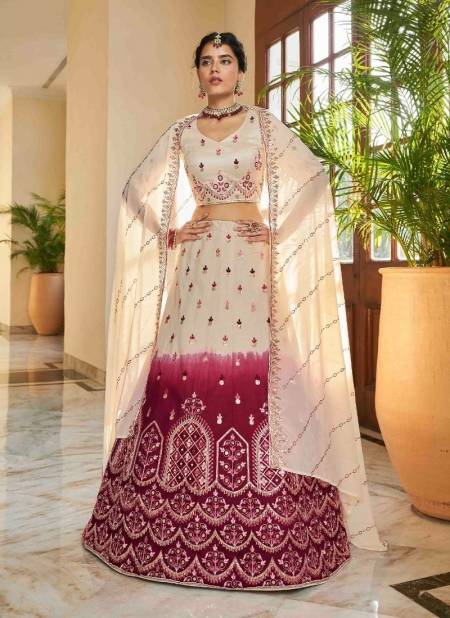 Pink And White Colour Bridesmaid Vol 27 By Khushboo Art Silk Designer Lehenga Choli Wholesale Online 2262