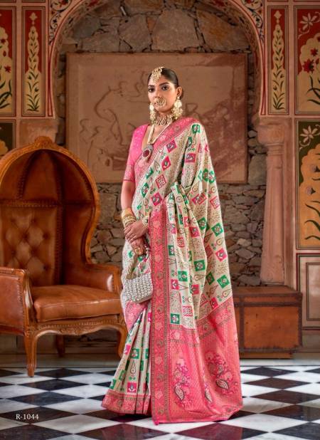 Pink And White Colour Gangotri By Rewaa Traditional Saree Wholesale Market In Surat With Price R-1044