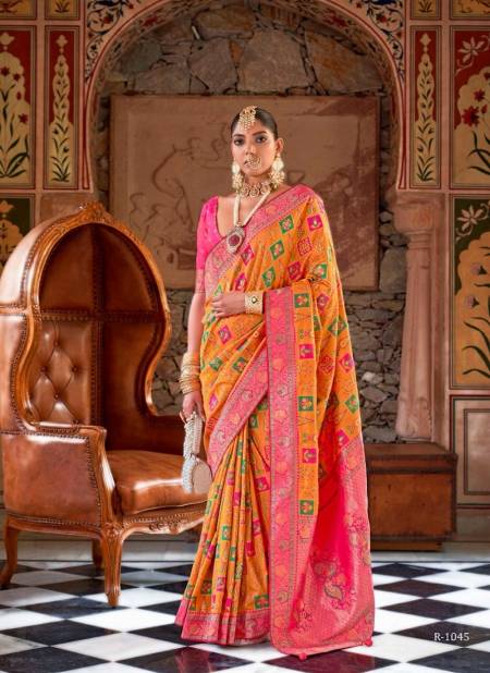 Pink And Yellow Colour Gangotri By Rewaa Traditional Saree Wholesale Market In Surat With Price R-1045