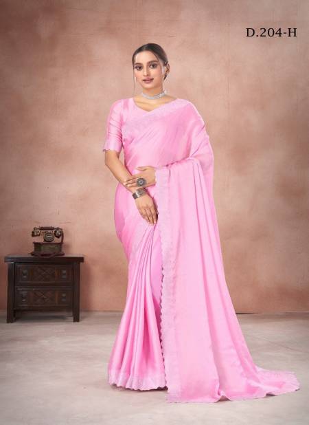 Pink Colour 204 A To 204 I By Suma Designer Satin Chiffon Festive Wear Saree Wholesale Suppliers In Mumbai 204-H