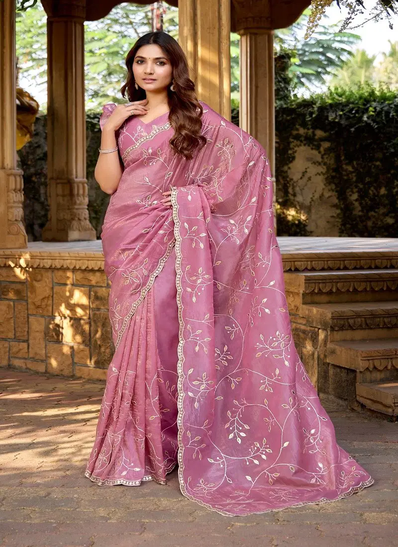 Pink Colour 266 A To 266 D Durga fashion paper silk Designer Party Wear Saree Suppliers In Mumbai 266 B