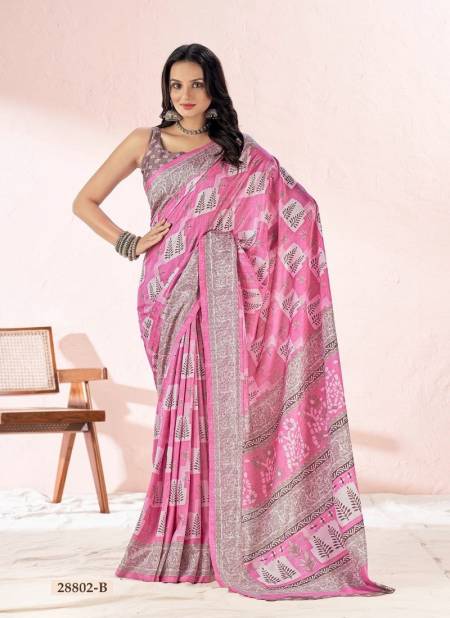 Pink Colour Aadhya Vol 1 By Ruchi Tussar Silk Designer Saree Catalog 28802 B