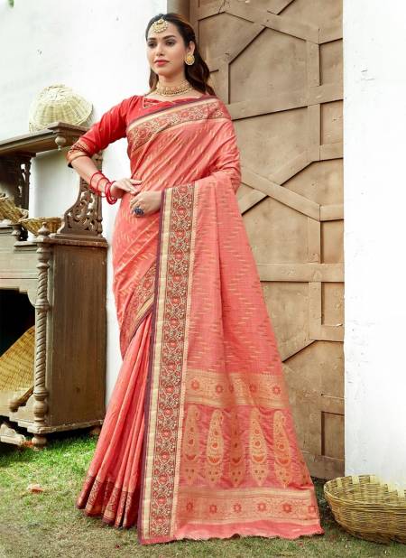 Pink Colour Aadya By Sangam 1001 To 1006 Silk Sarees Catalog 1005