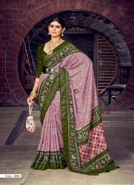 Pink Colour Aamira By Mahamani Creation Tussar Dola Silk Designer Saree Catalog 3003