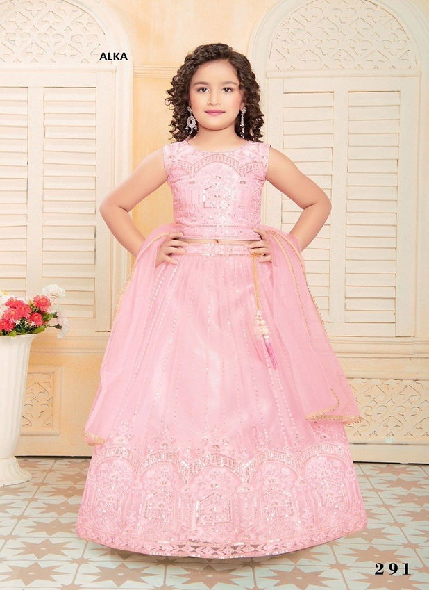 Aaradhna vol 44 By Alka Kids Wear Heavy Embroidery Lehenga Wholesale Online 