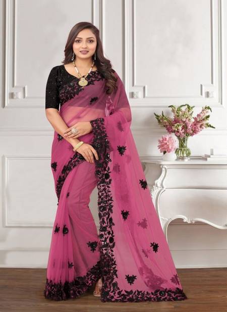 Pink Colour Ahilya By Nari Fashion Party Wear Saree Catalog 7034