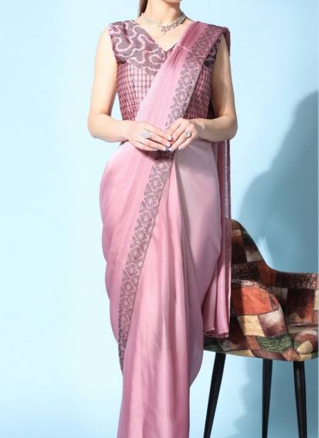 Pink Colour Amoha 1073 Colors Party Wear Saree Catalog 1073 B