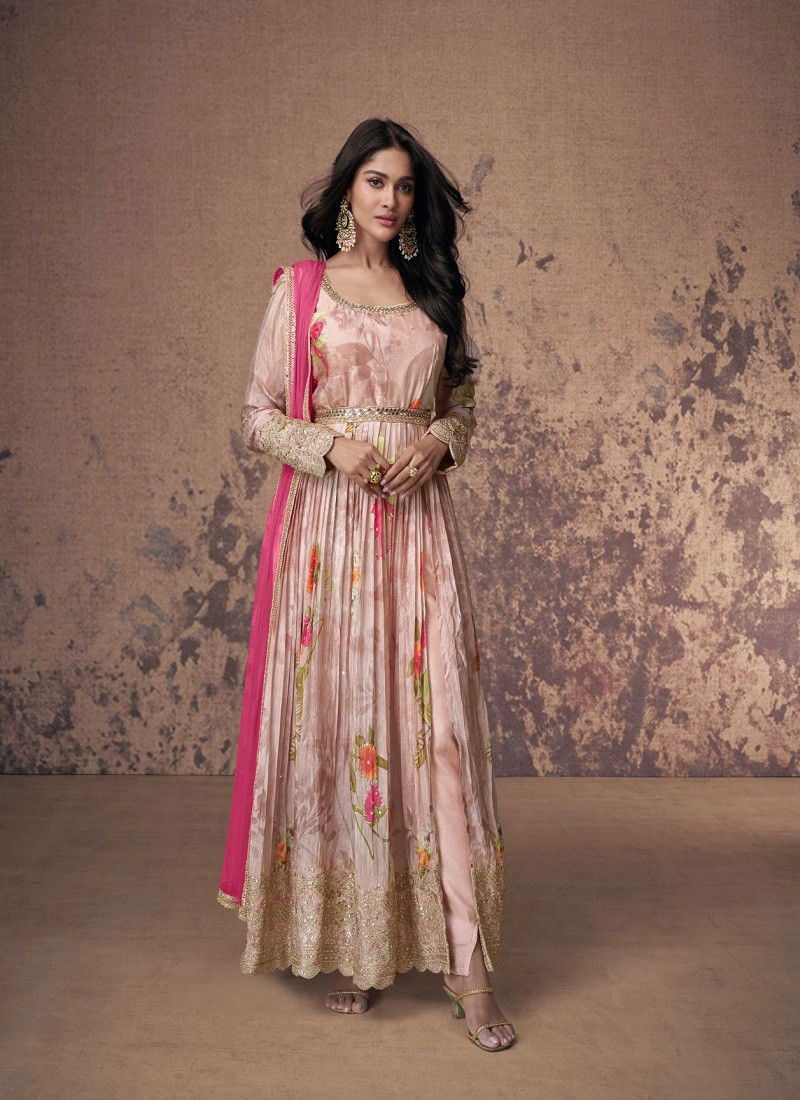 Pink Colour Anamika By Sayuri Designer Georgette Readymade Suits Wholesalers In Delhi 5491