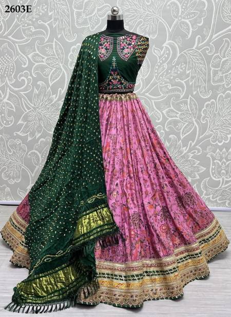 Pink Colour Anjani Art Pure Silk Designer Lehenga Choli Catalog 2603E