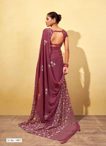Pink Colour Ankita By Mahamani Creation Georgette Designer Saree Catalog 1007