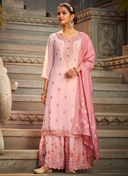 Pink Colour Anshi Heavy Festive Wear Wholesale Georgette Suit Catalog 1019