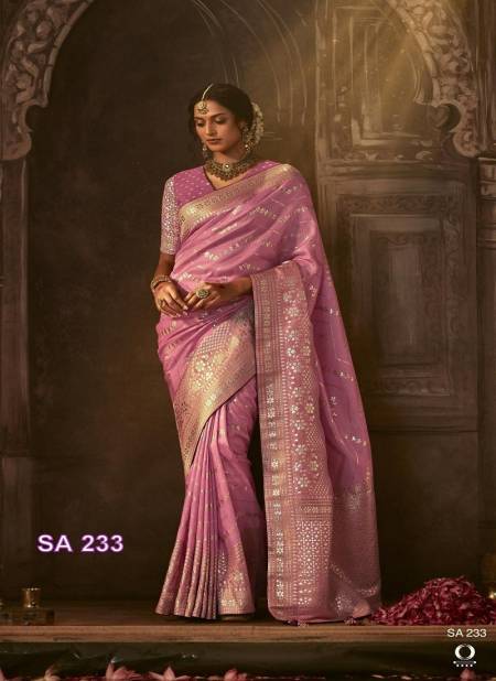 Pink Colour Apsara By Kimora Dola Silk Designer Saree Catalog SA 233