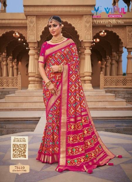 Pink Colour Aroma Silk Plus Vol 3 By Vipul Silk Designer Saree Catalog 78410